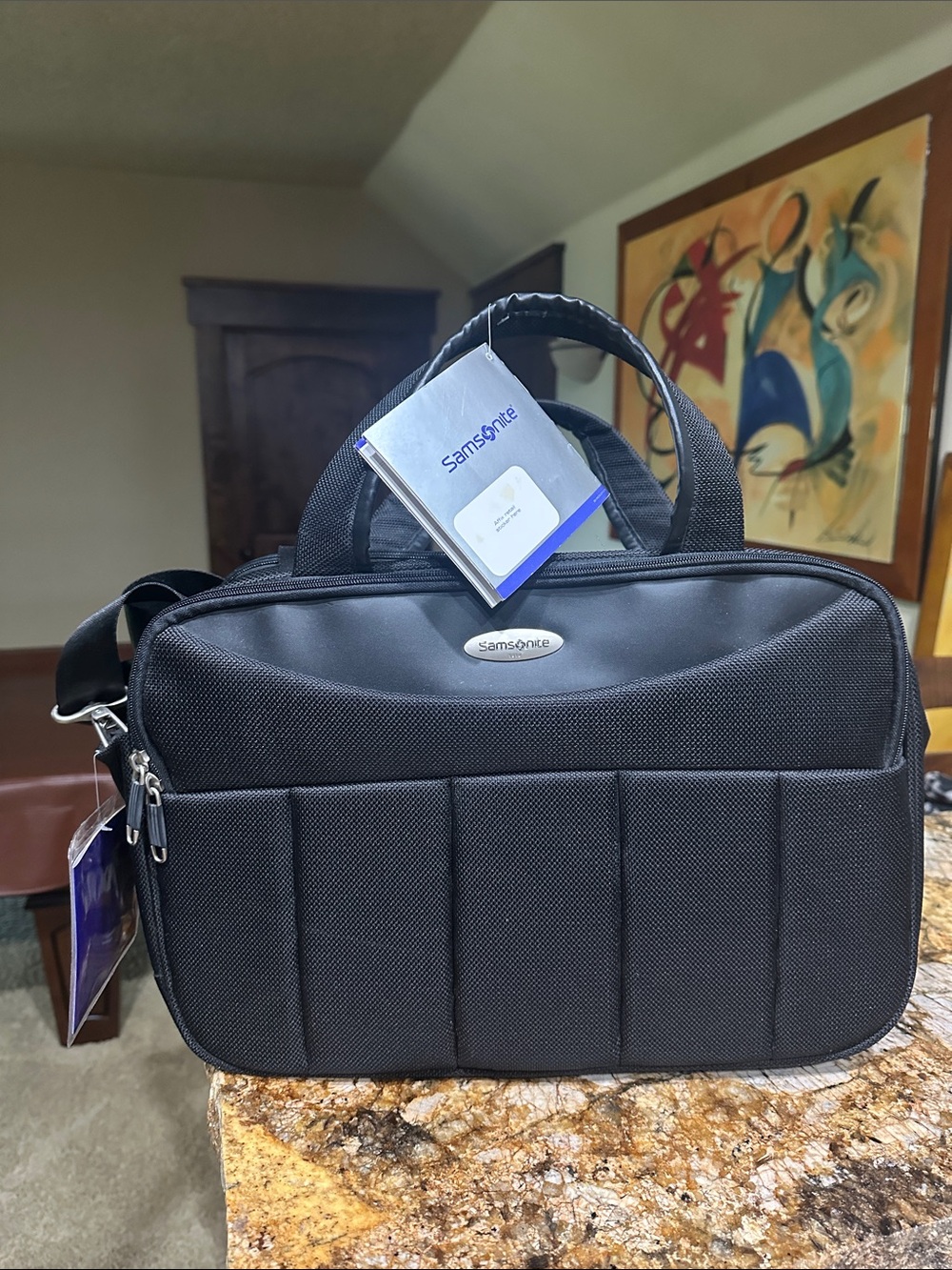 NWT Samsonite travel business laptop bag shoulder multi compartment Black NEW